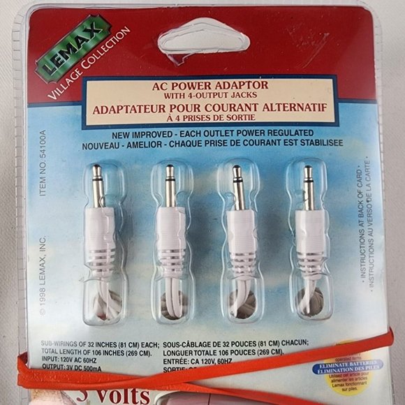 Lemax AC Power Adapter 4-Output Jacks 1995 Dickensvale Christmas Village Tested - Picture 3 of 3